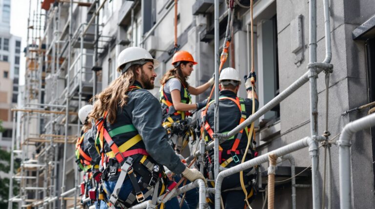 sécurité des travaux en hauteur sur façades